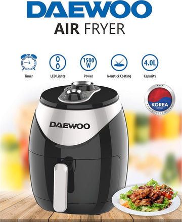 Daewoo Air Fryer With Rapid Air Circulation Technology 1500W 4L (Korean Technology) - Imported from UK